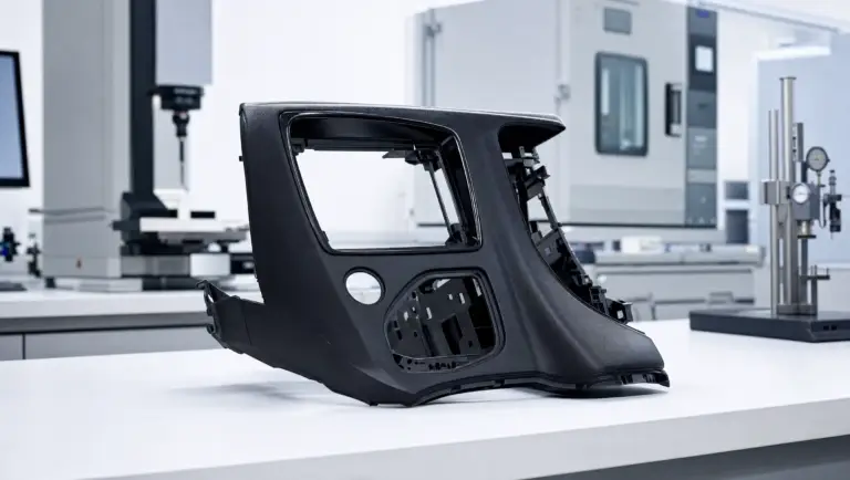 Automotive-Bauteil bei der Erstmusterprüfung im ASO Materialprüflabor